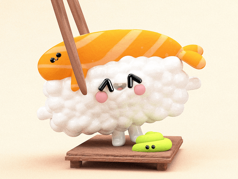 寿司3d插画
