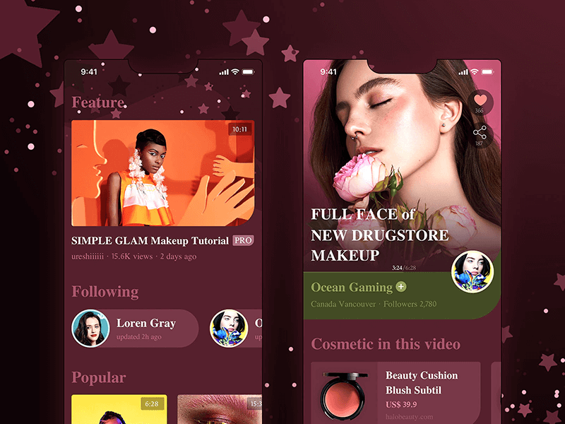 紫紅色美妝app