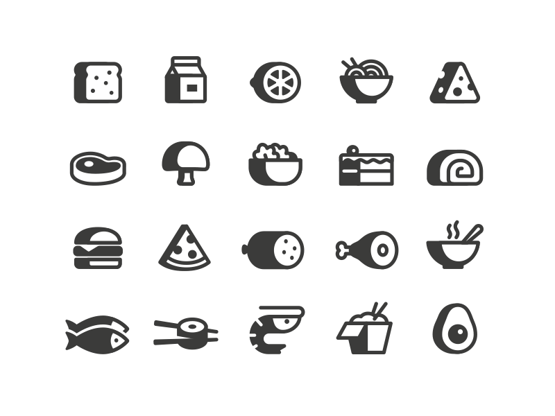 黑白食物icon